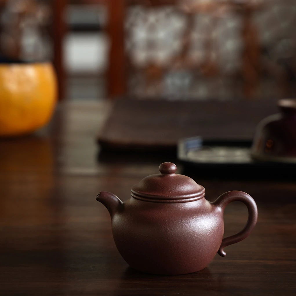 柿园-静山堂-袁可强《莲子》紫泥 160cc紫砂壶（周宇杰弟子）全手工