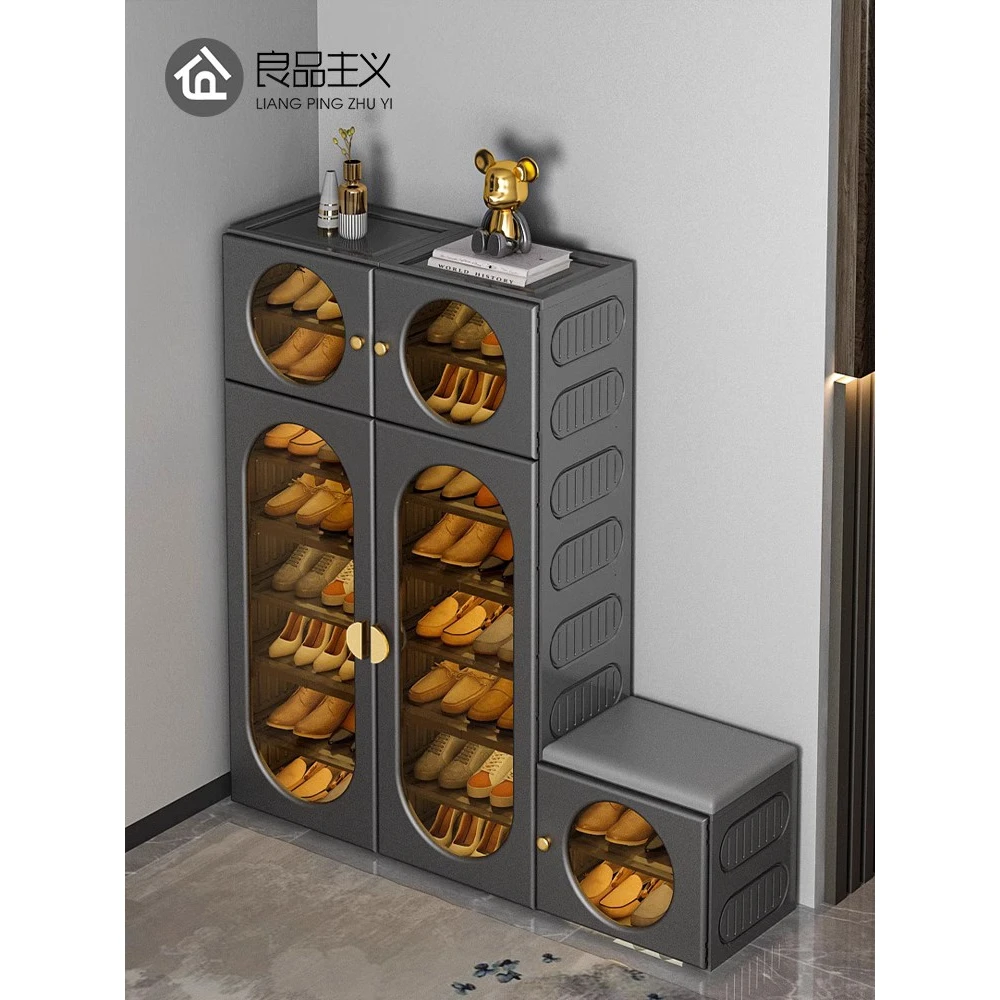 免安装鞋柜轻奢家用门口带换鞋凳一体进门新款2024爆款鞋架子