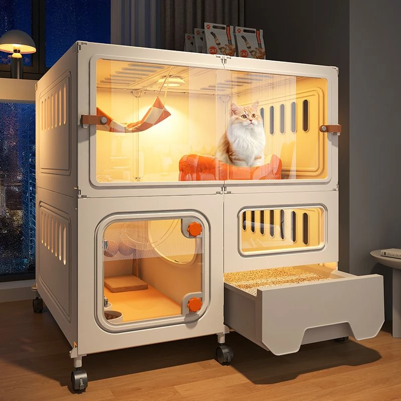 猫别墅带厕所一体抽屉式超大空间豪华猫柜一室一厅一卫家用猫笼子