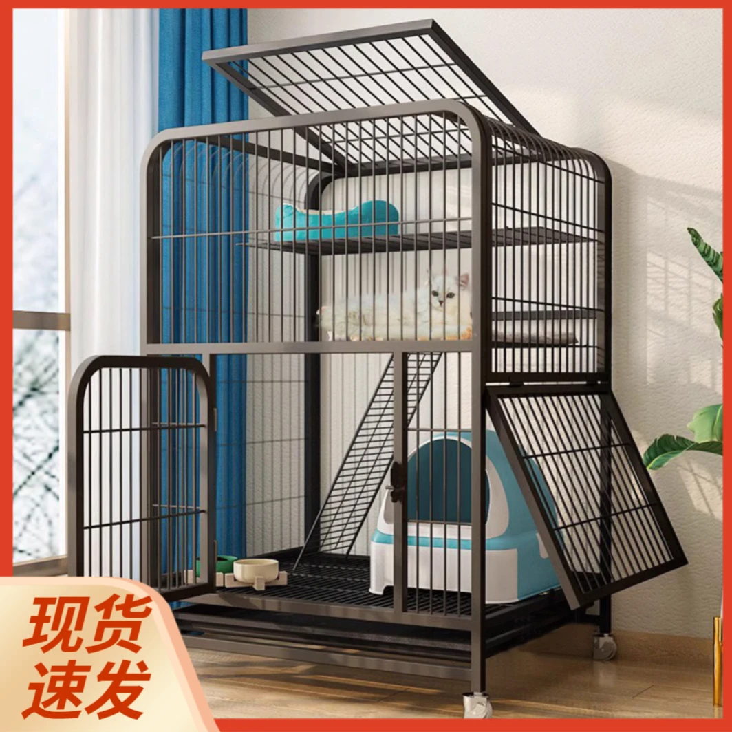 【家用猫笼子】超大自由空间猫别墅室内别墅两层猫厕一体特大号猫咪