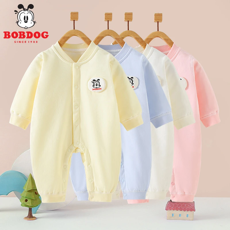 巴布豆婴儿服40g纯棉新生儿连体衣秋冬薄棉加厚爬服男女宝宝衣服1