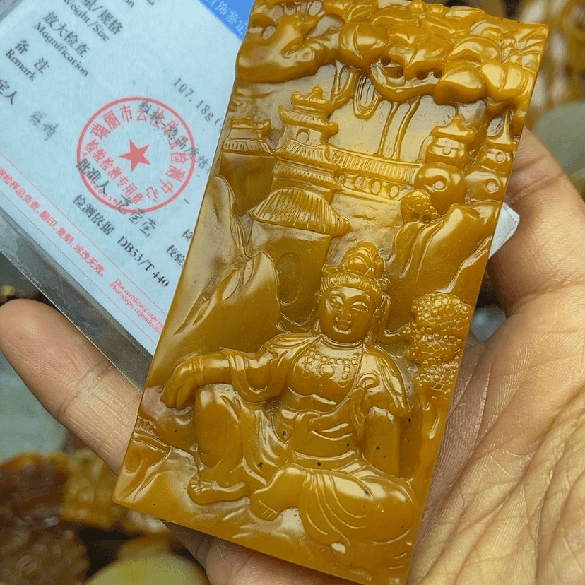 【闪购商品】石英质玉（黄龙玉）颈饰未镶嵌