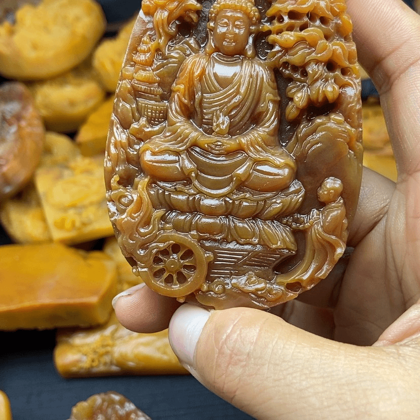 【闪购商品】石英质玉（黄龙玉）颈饰未镶嵌