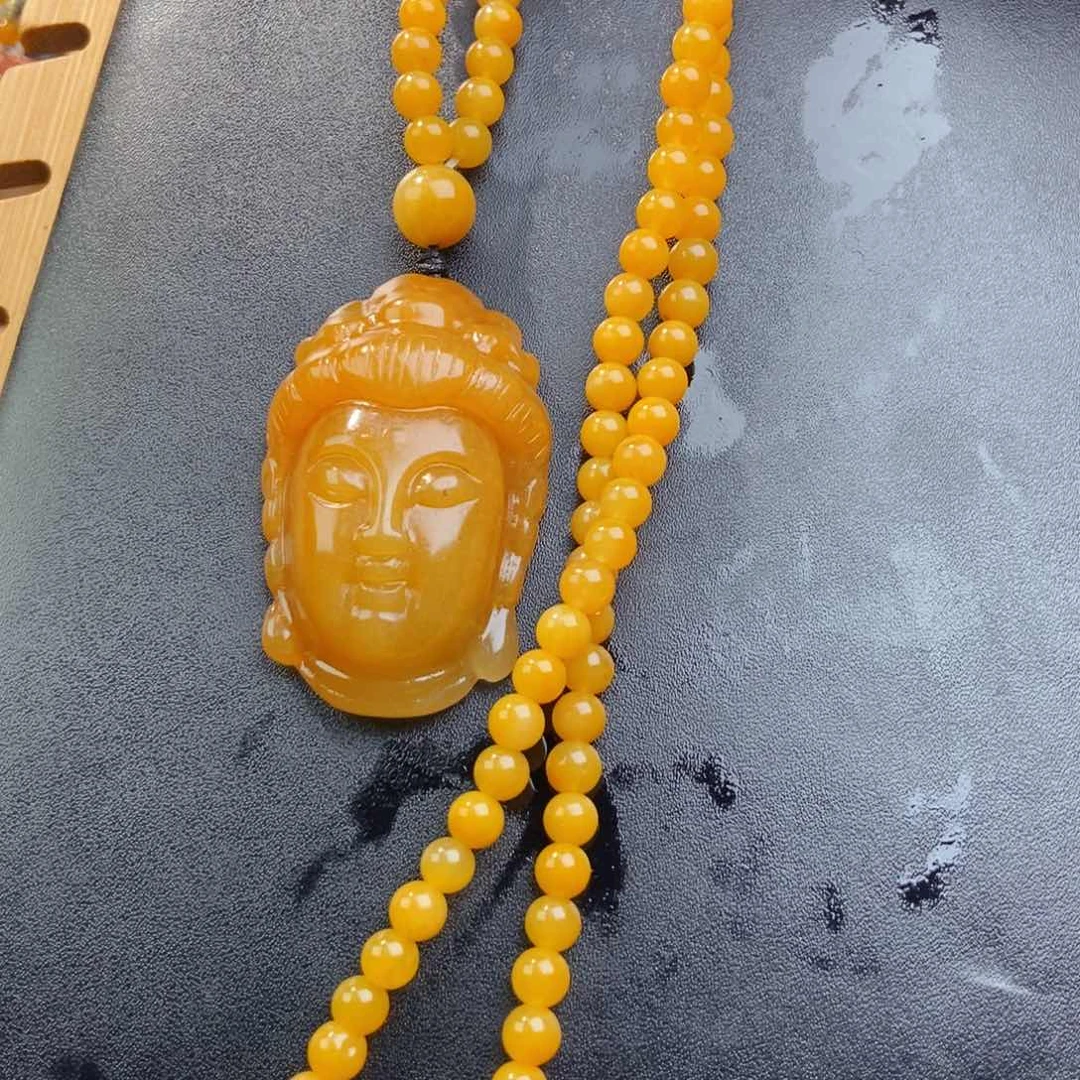 【闪购商品】石英质玉（黄龙玉）颈饰未镶嵌