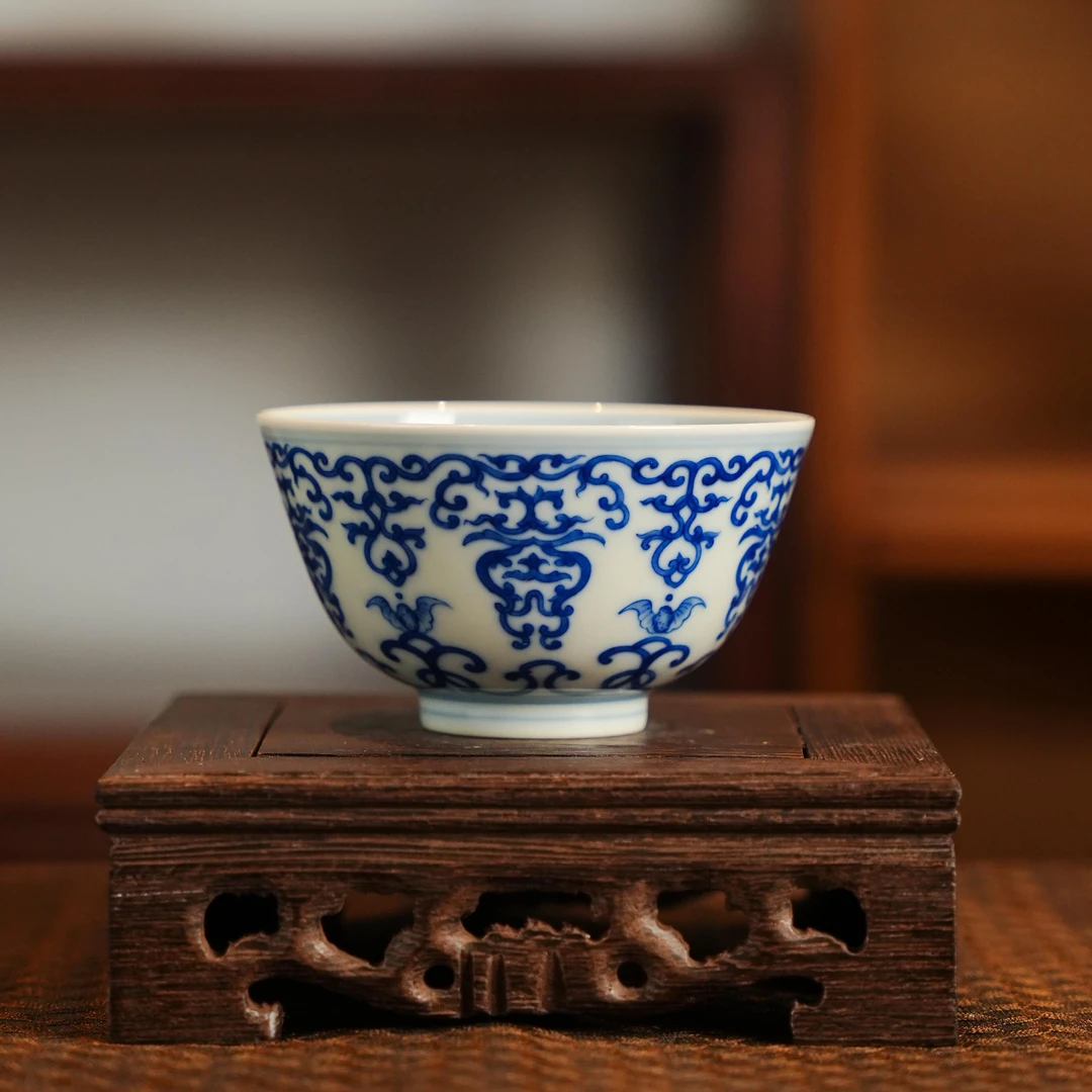 刘建锋窑忍冬纹撇口杯茶具个人专用