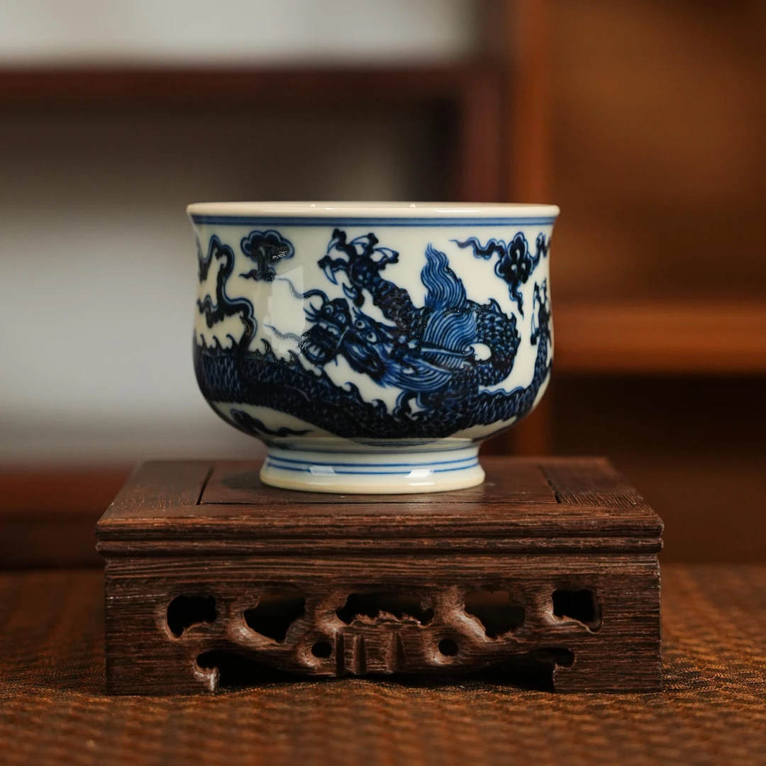 刘建锋窑仿明霸王龙大炉式杯手工茶杯