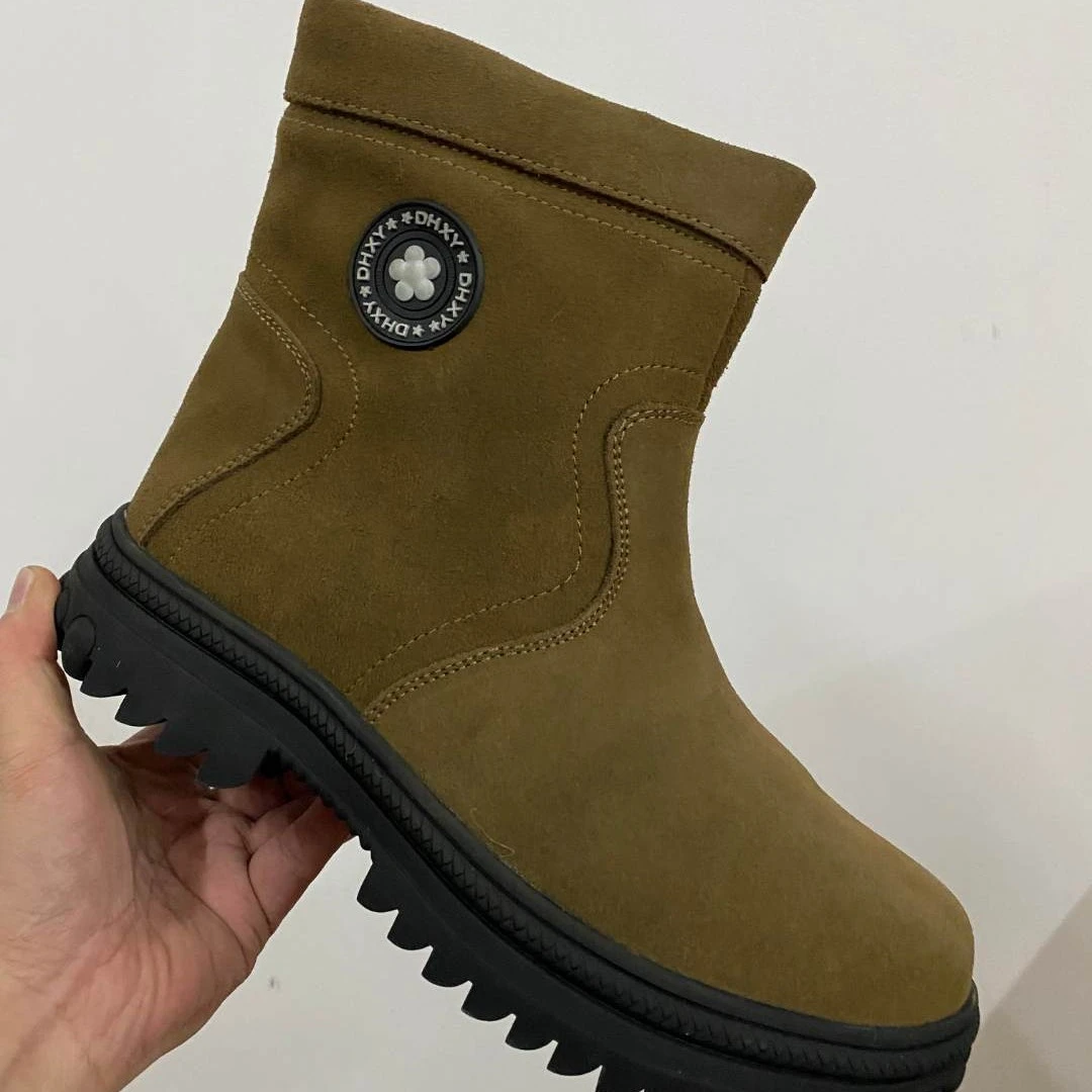 高品质棕色短靴（冬款）