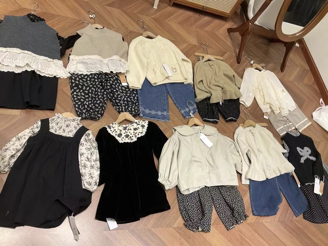 扣号no退件换童2024韩系秋季新品 女童套装组合上衣裤子