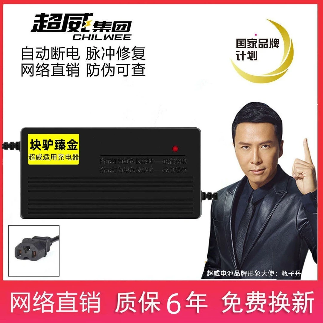 超威爱玛电动车充电器48v160v72v电瓶三轮车万能快充通用自动关机