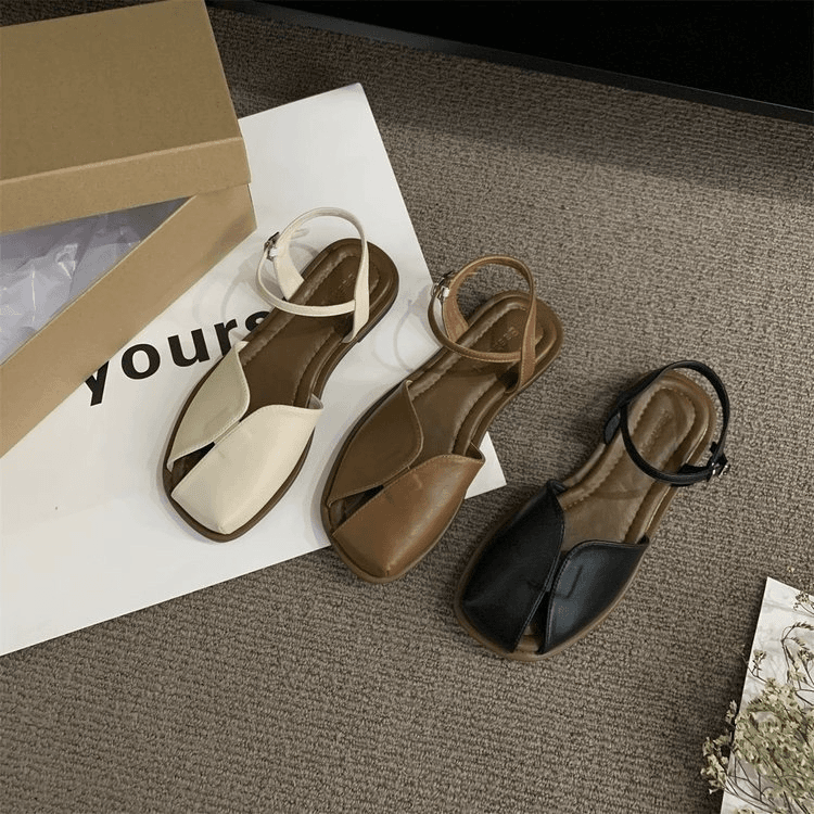 印妍包头凉鞋女2024年新款夏季森系复古仙女风休闲软平底鞋2118Z