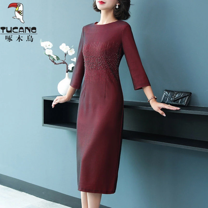 高贵优雅喜婆婆婚宴礼服结婚年轻妈妈连衣裙女新款敬酒礼服