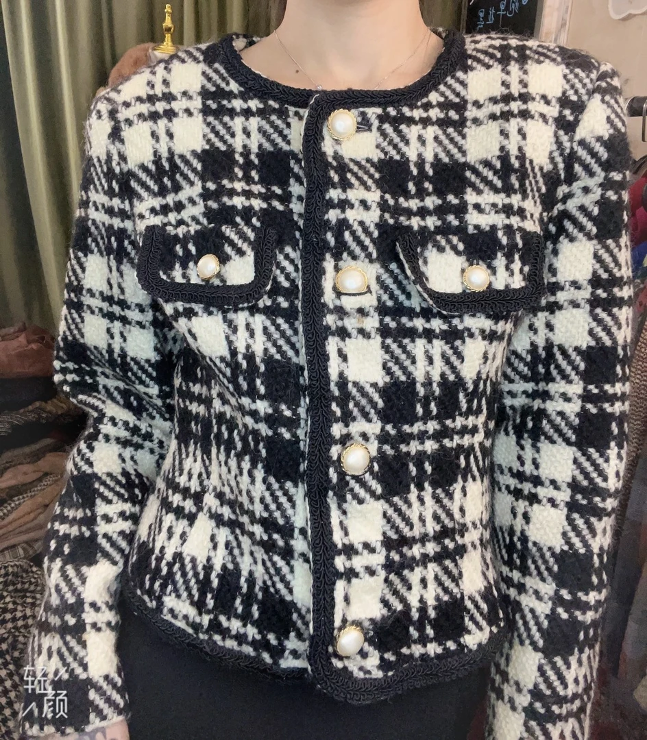 复古高级设计师款秋冬小香风外套