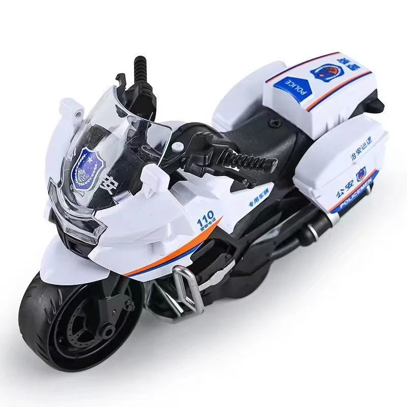 白色警察摩托车模型玩具