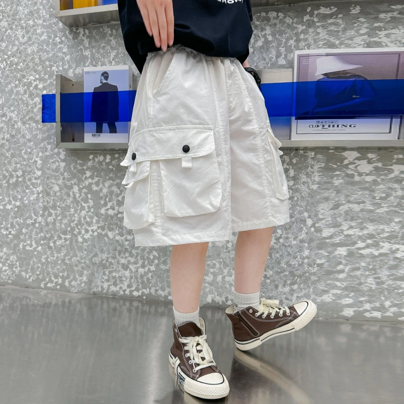 男童夏季短裤2024新款儿童帅气炸街中大童潮流休闲工装五分裤潮酷