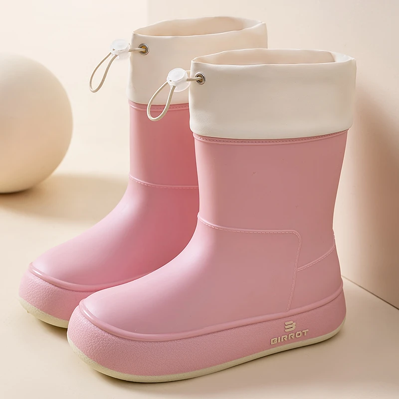 法系成人可爱雨鞋女款束口防水雨靴防滑时尚中筒胶鞋外穿漂亮水鞋