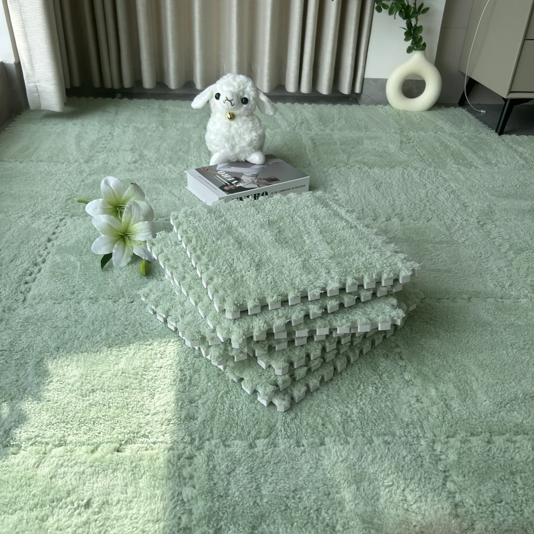 轻奢地毯卧室少女儿童房间网红毛绒地毯床边毯加厚裁剪拼接地垫