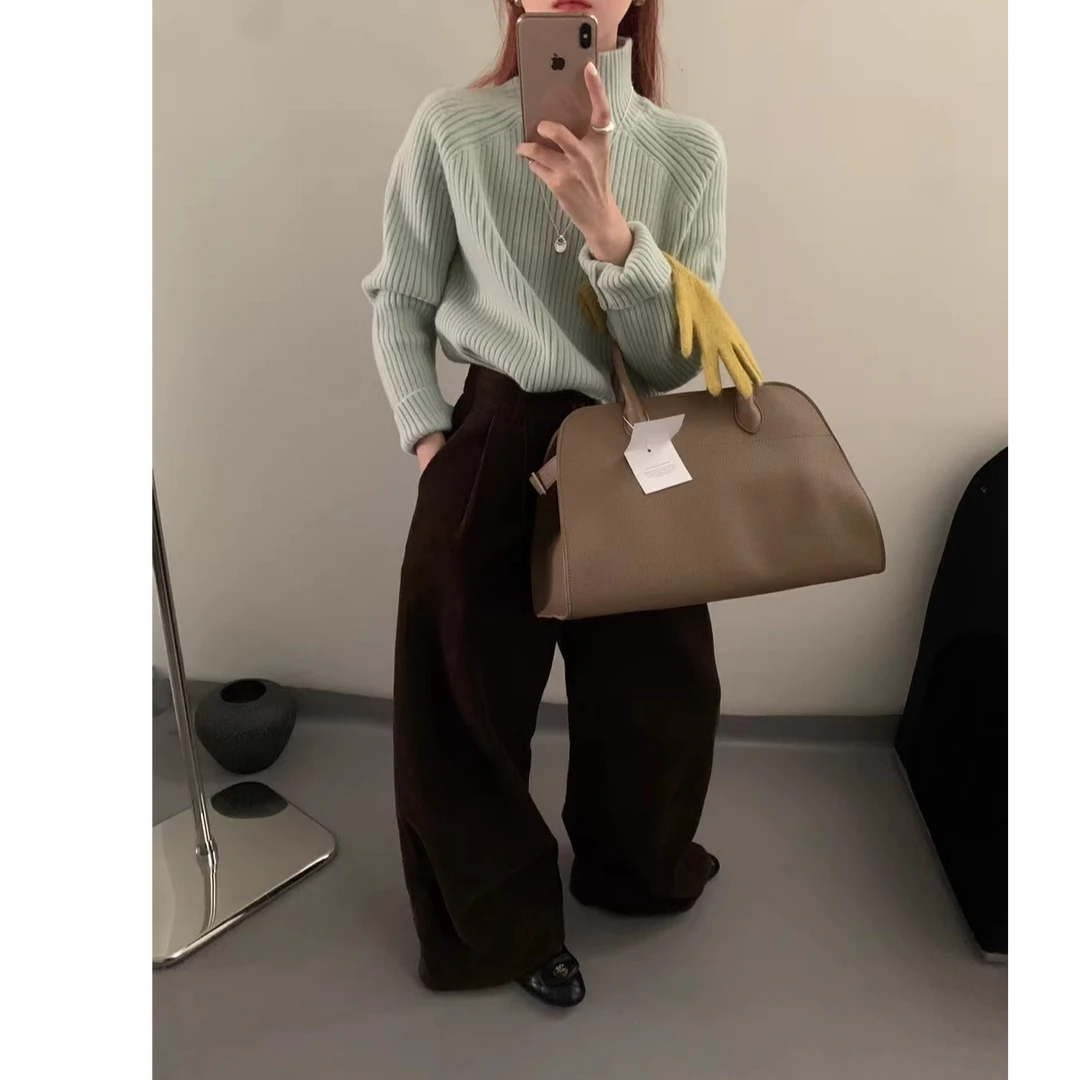 【10万库存】堆堆领简约慵懒风百搭纯色高领坑条保暖毛衣