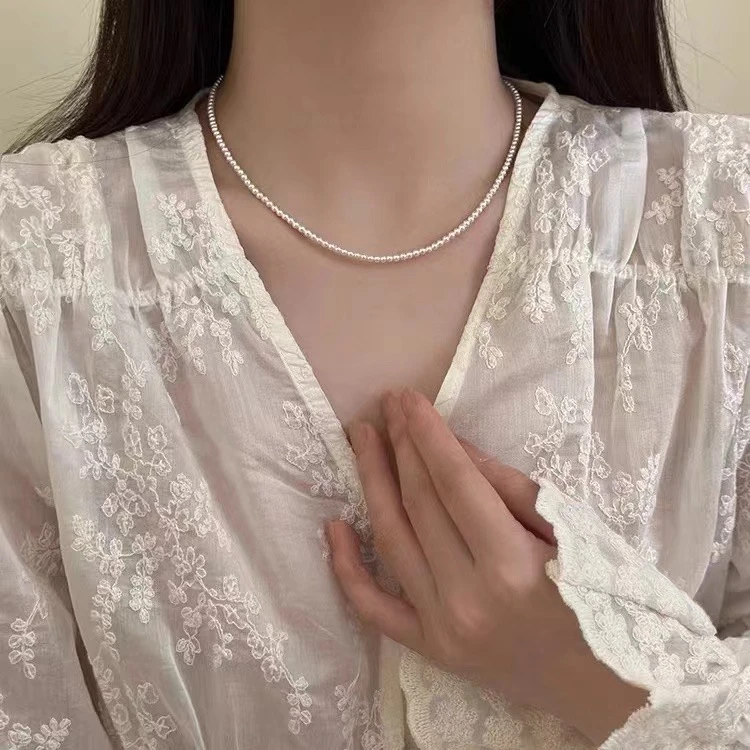 钛钢仿珍珠项链 珠珠时尚百搭气质简约仙女项链