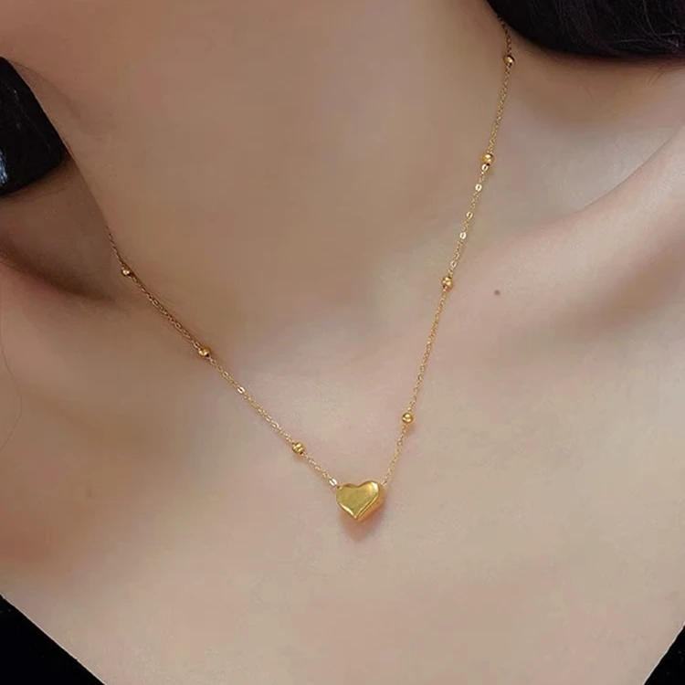钛钢项链 爱心时尚百搭气质轻奢小众简约设计感项链
