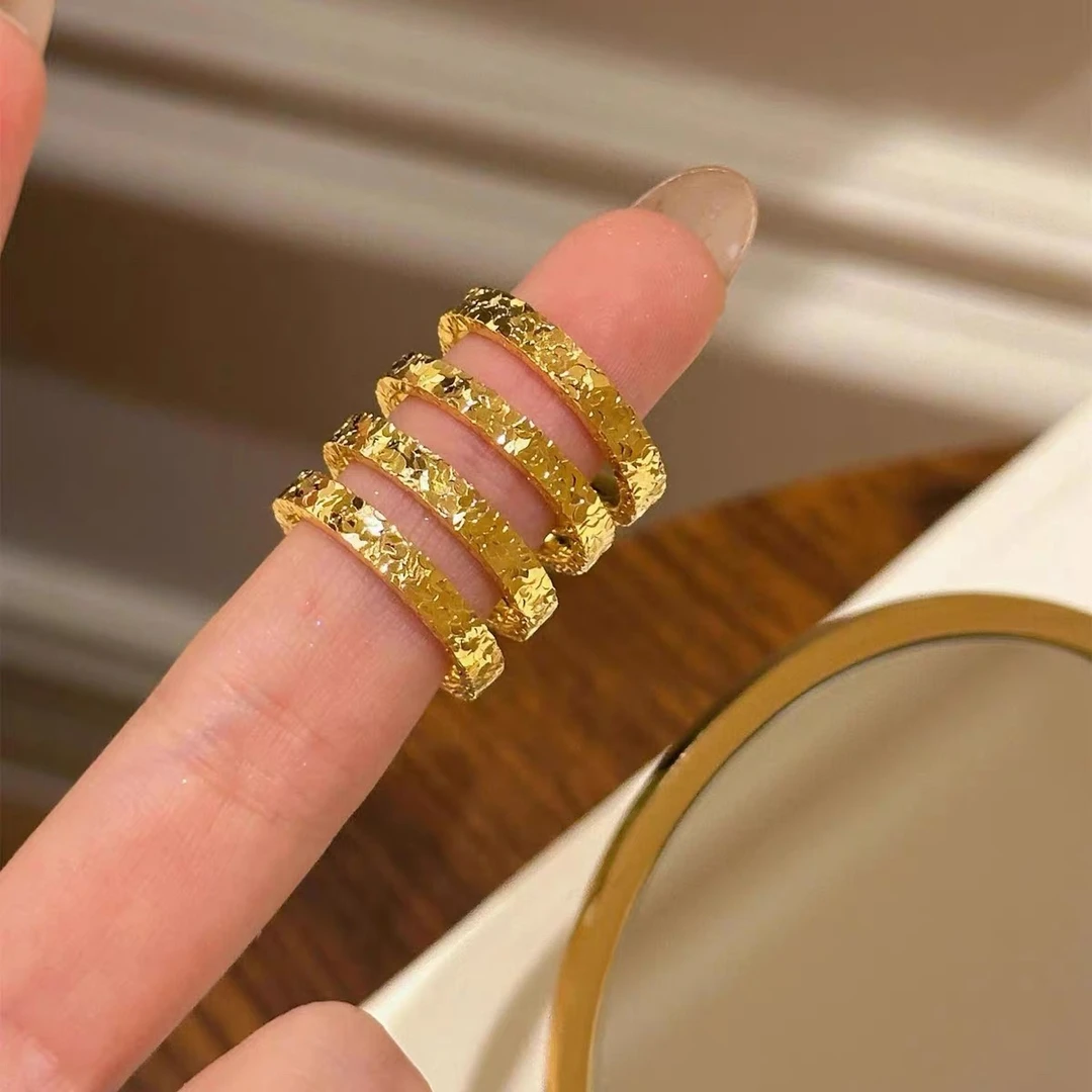 钛钢戒指 碎冰冰时尚百搭气质简约精美设计感戒指