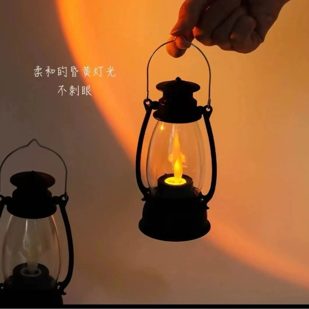 【迷你款电子马灯】复古马灯仿真火焰手提拍照氛围ins装饰摆件创意