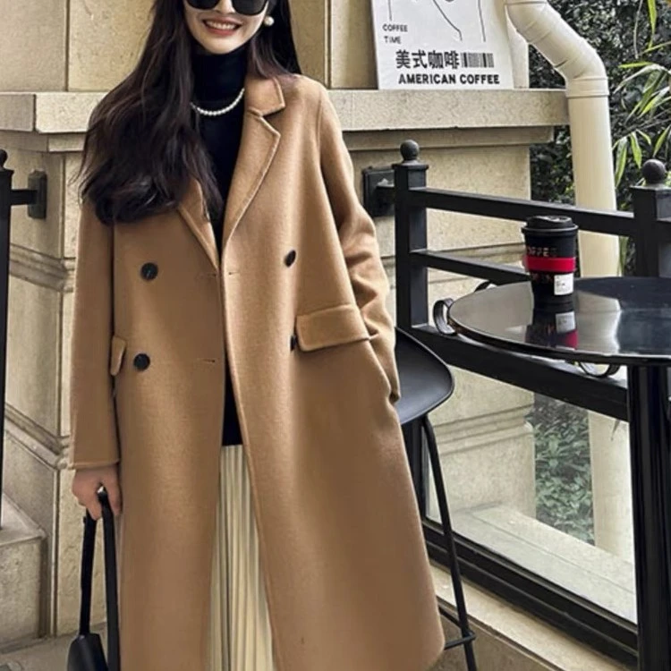 【小罗姐专属】FYP2216 高端女装双面羊毛大衣外套H型双排扣大衣