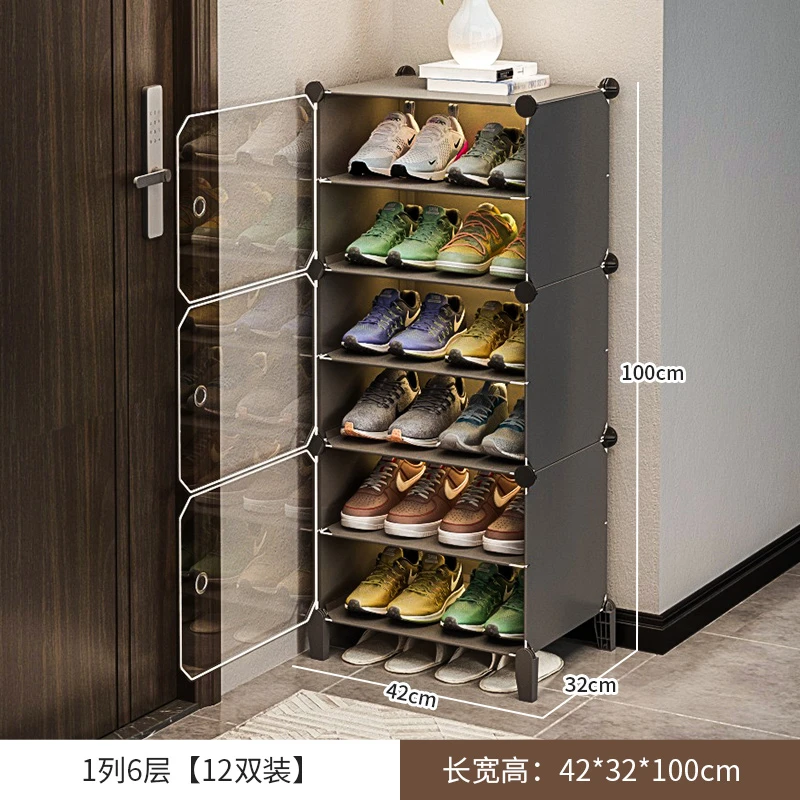 多层鞋柜大容量鞋架防尘出租房玄关家用门口入户门鞋架子透明组装