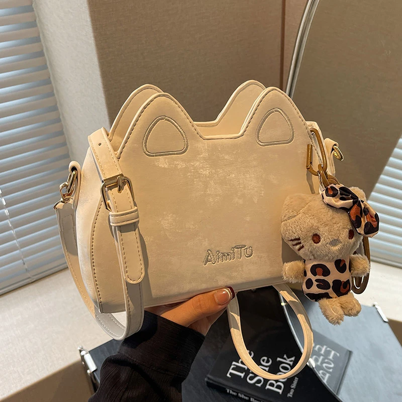 艾米兔女包2026新款可爱猫耳小包小众设计休闲单肩斜挎包