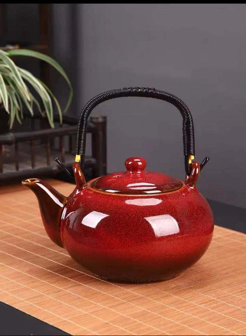 -陶源茶具/推荐/窑变陶瓷提梁壶中式家用办公大容量单壶