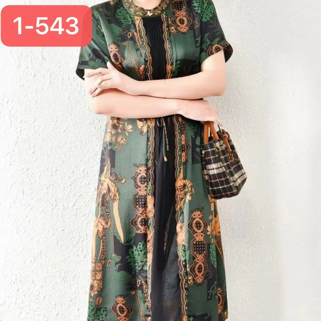1-543-10新款时尚印花连衣裙
