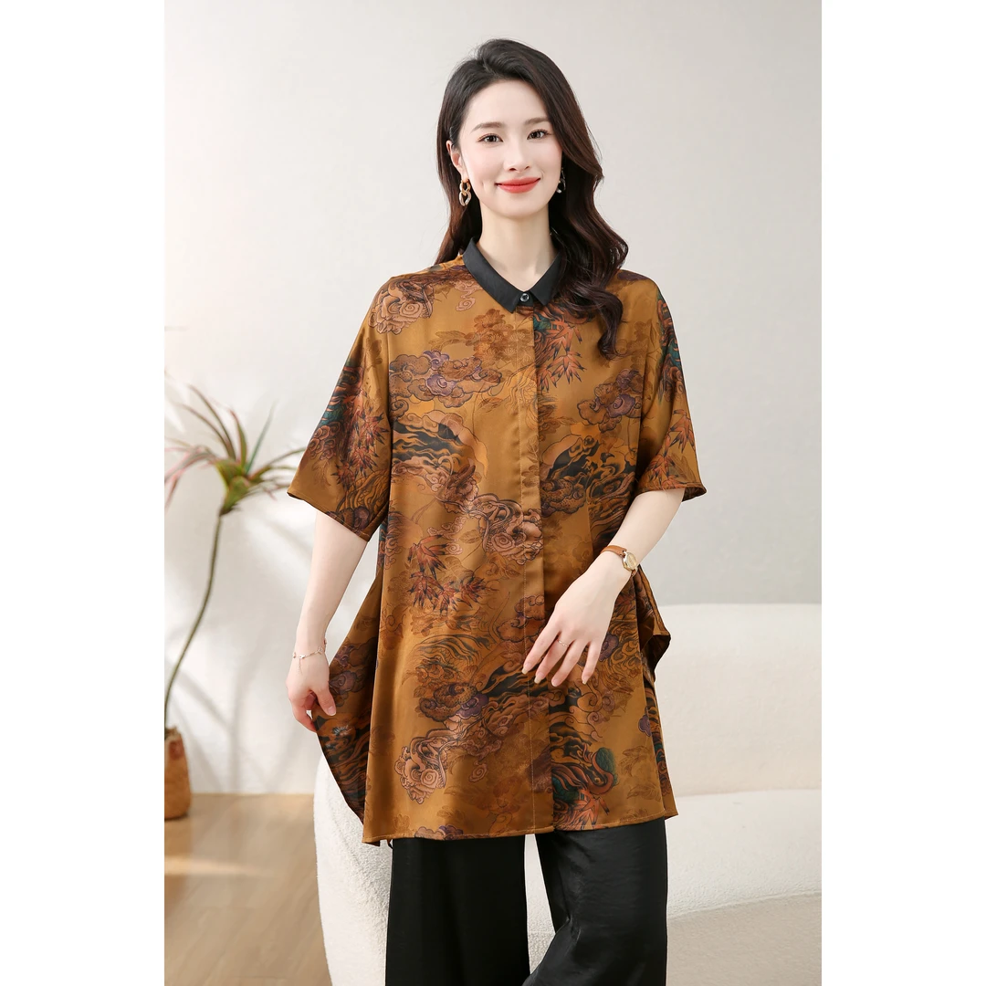 3-3356-10新款时尚印花上衣小衫