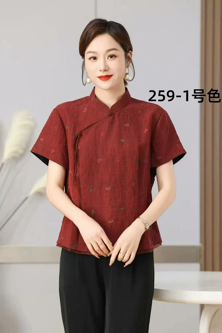 2-259-10（红）新款时尚休闲小衫