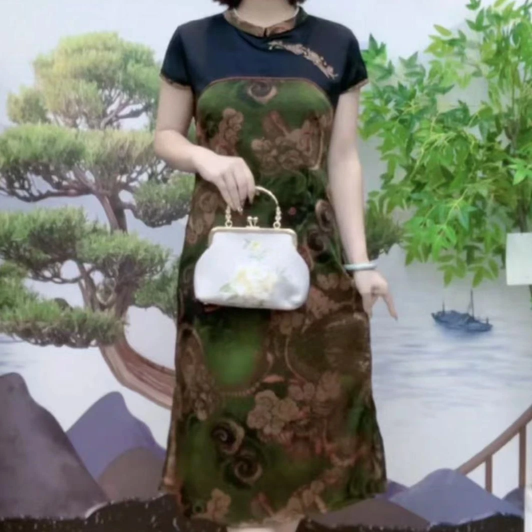 3675-10（绿）新款舒适印花连衣裙