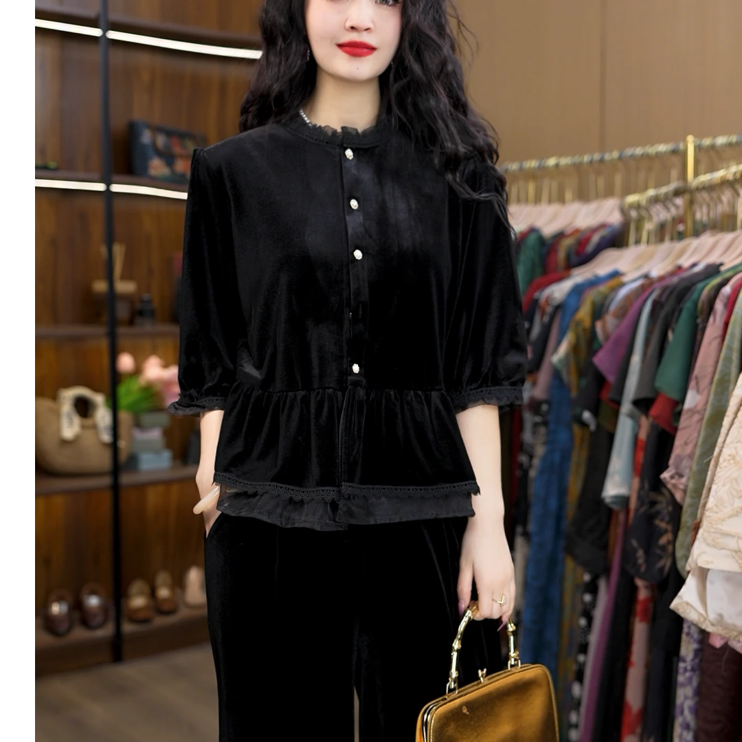 5080-10新款女士丝绒外套