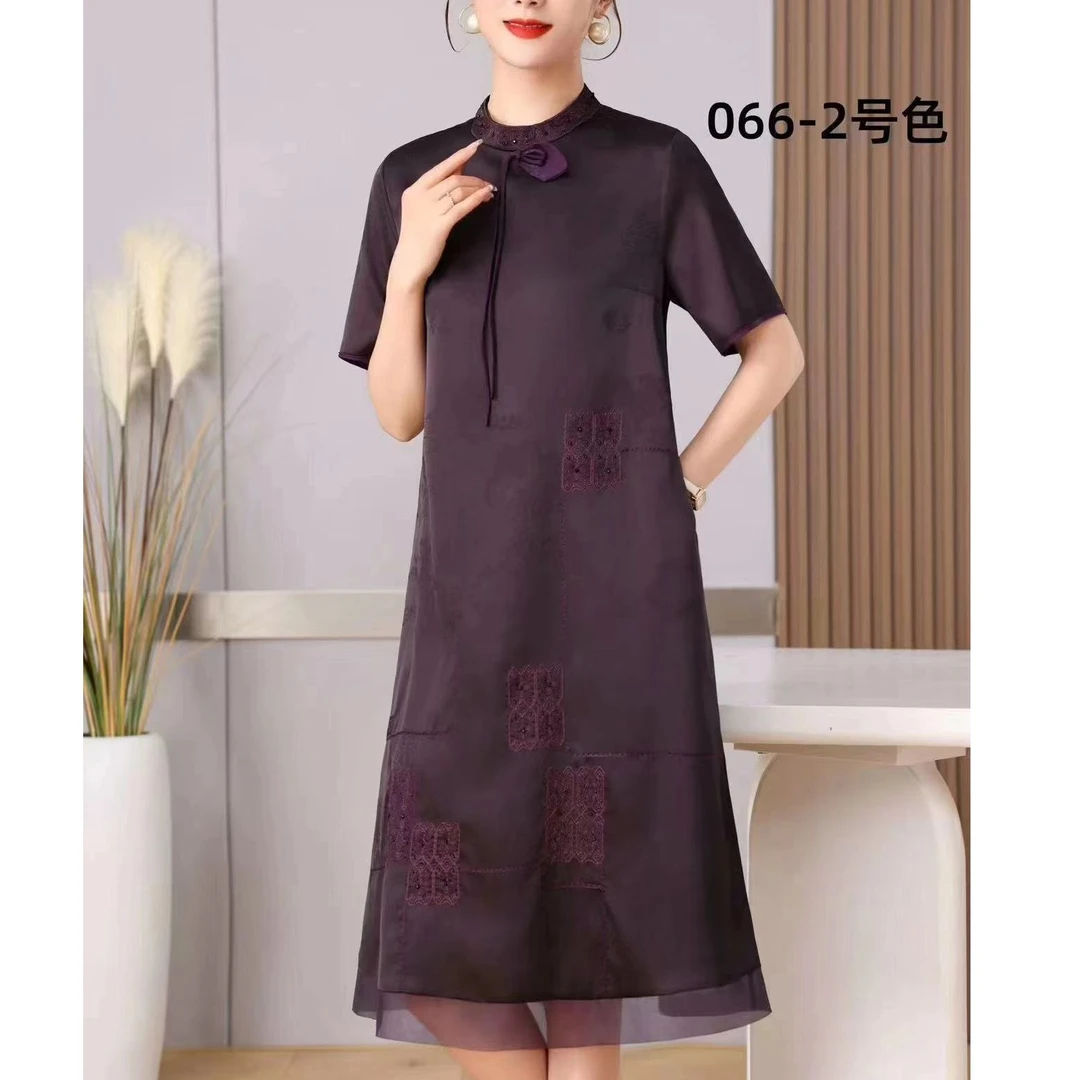 1-066-10（紫）新款舒适时尚气质连衣裙
