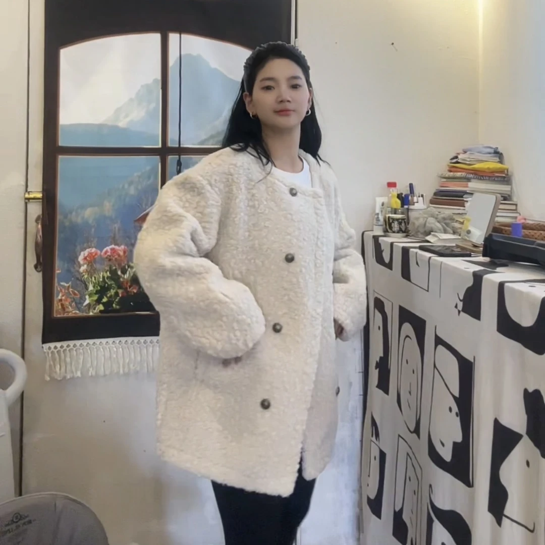 冬季毛毛外套女小香风时尚洋气百搭宽松休闲气质上衣