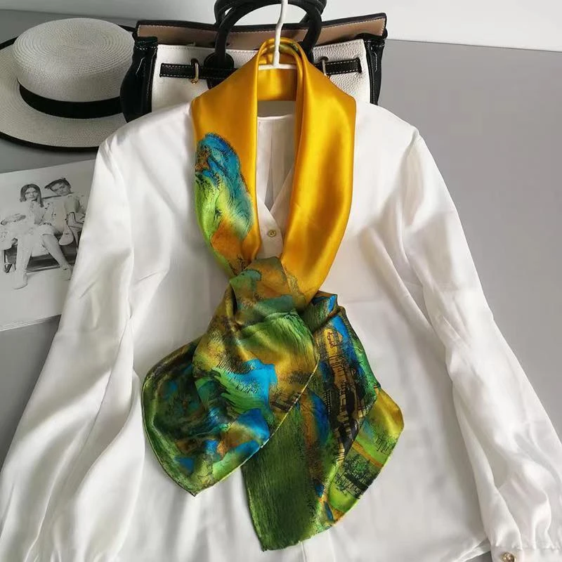 新款高档优雅中国风千里江山图气质杭州薄款春秋百搭爆款披肩气质