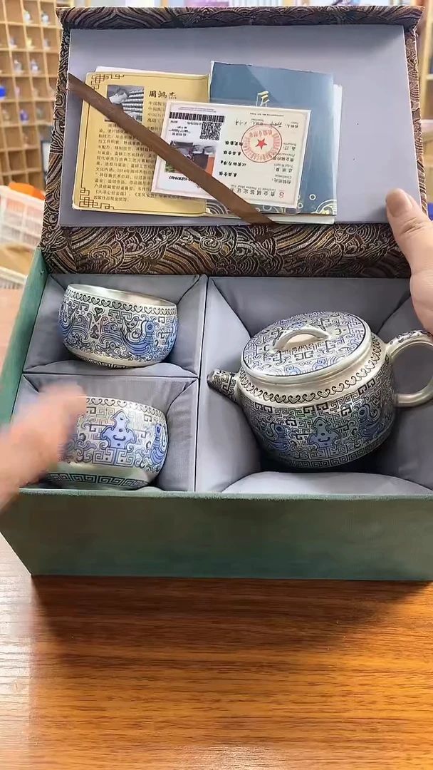 【闪购商品】其他周鸿杰天命玄鸟鎏银汉瓦壶+2杯
