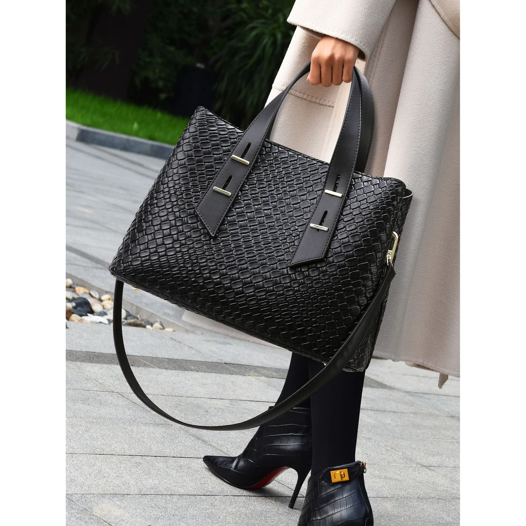 托特包2025新款热销欧美时尚手提包气质编织女士包包可单肩可斜挎