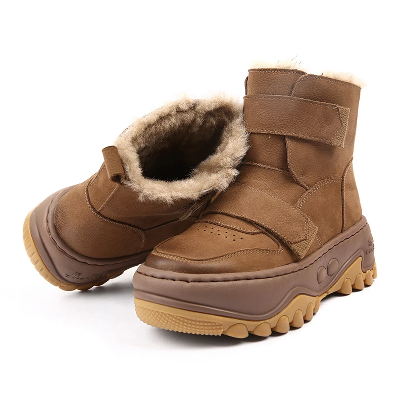 东北超厚雪地靴女冬季2025年新款羊毛一体时尚洋气加绒保暖棉鞋