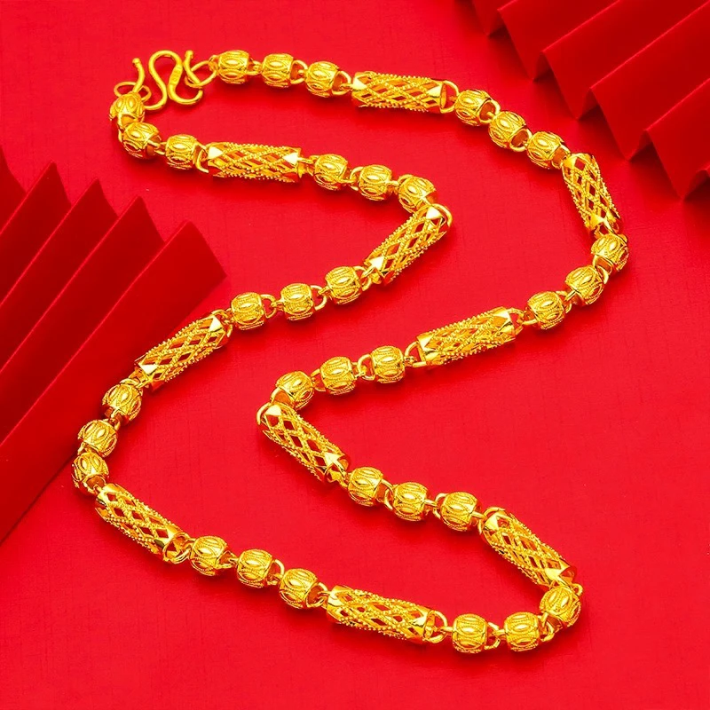 合金项链 转运珠 镂空工艺 时尚潮流 经典百搭 金色精美1881