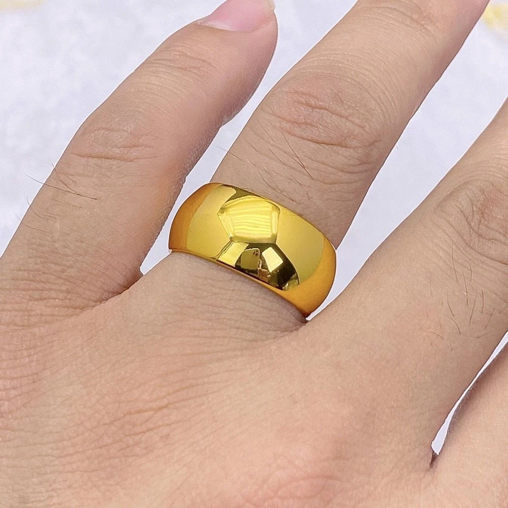 合金戒指 光面戒指 经典百搭 金色 霸气