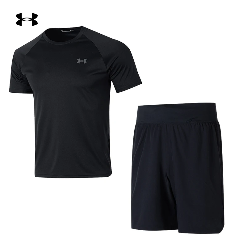 【双旦礼赠】安德玛运动套装男装春夏运动休闲短袖T恤时尚梭织短裤