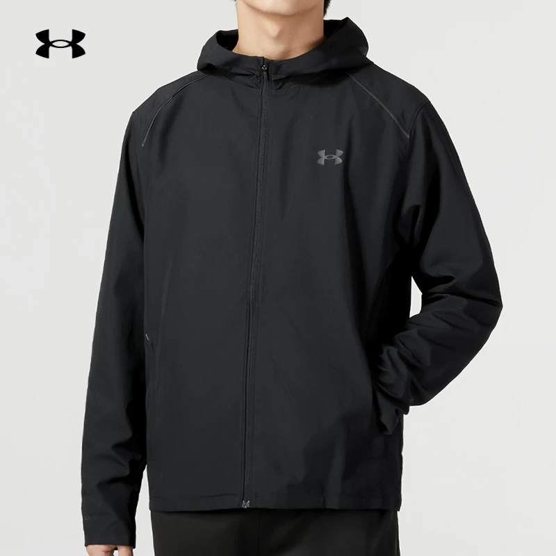 UA安德玛情侣装梭织连帽外套男装女装2025新款户外运动服1376797