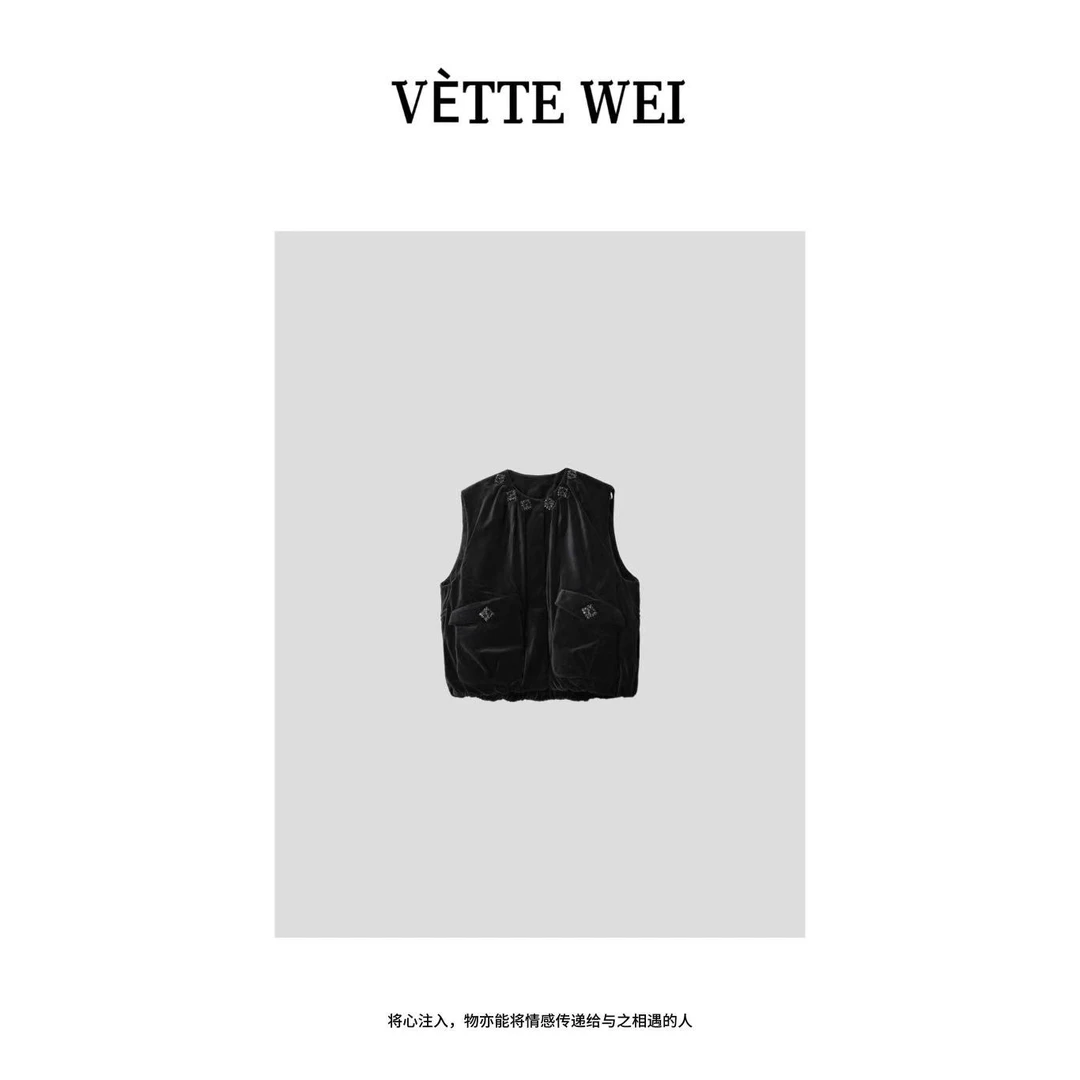 VÈTTE  WEI  “质感在线”黑色马甲  8932