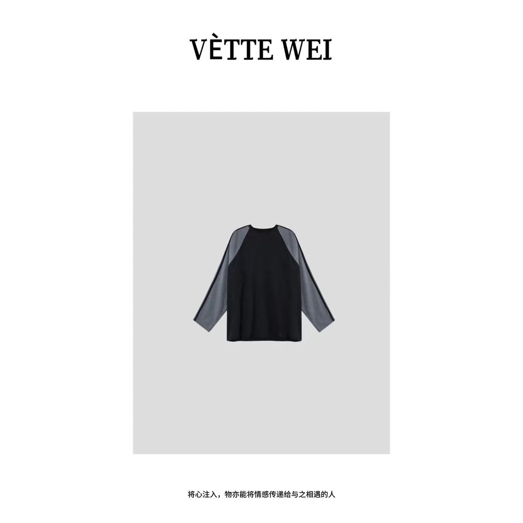 VÈTTE  WEI  【特no退no换】“慵懒撞色”插肩袖T恤  86119