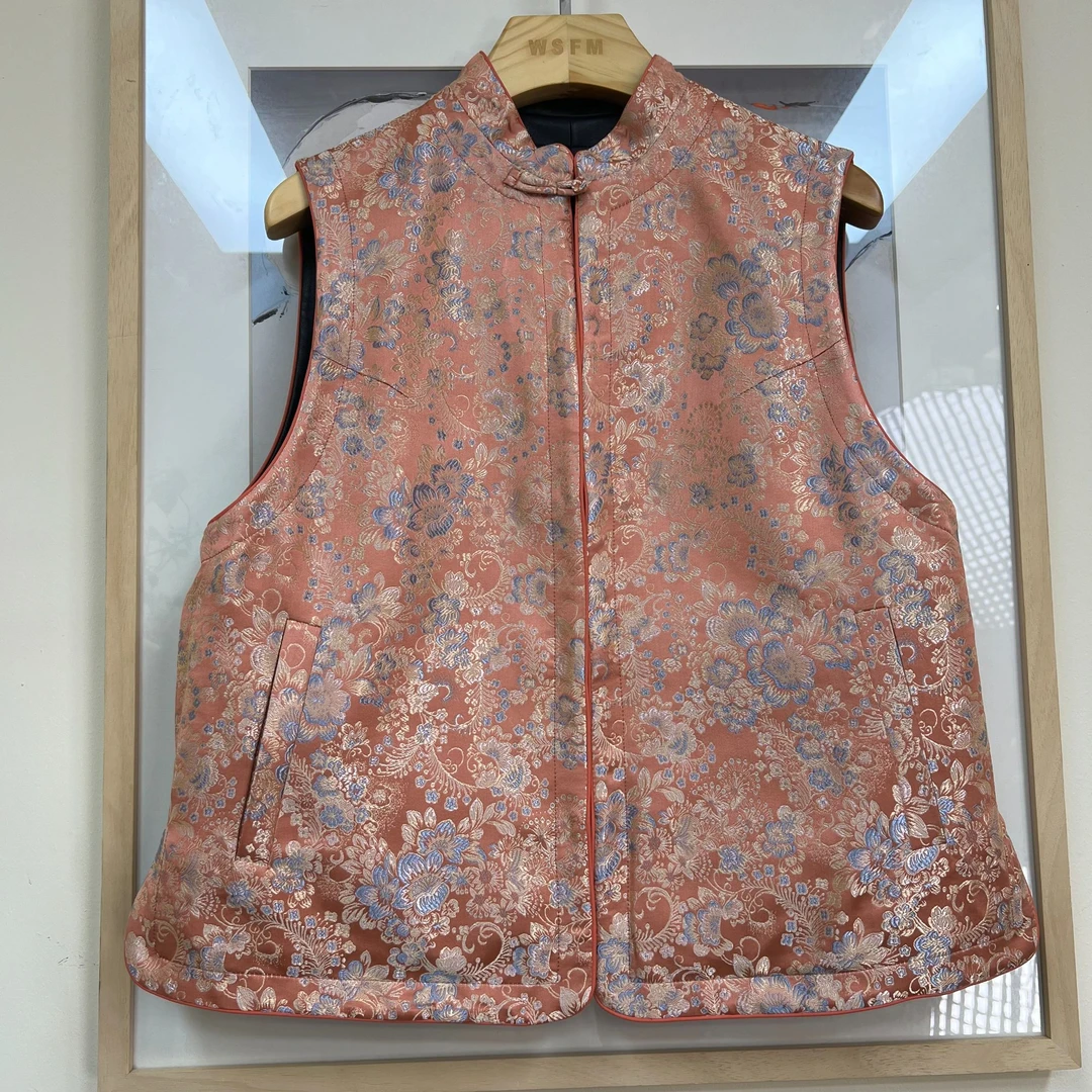 WSFM秋冬新款新中式国风提花加棉中开上衣马夹SJ24D7259