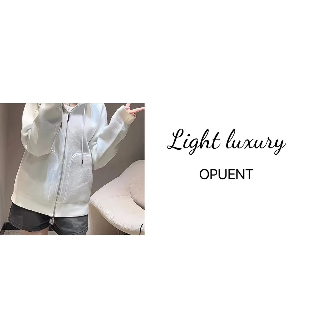 【短外套0382】2024秋冬新款双面穿连帽衫拉链宽松老花外套