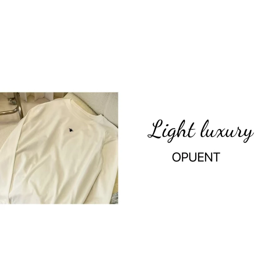 【长袖0173】2024新款圆领时尚刺绣显瘦打底衫