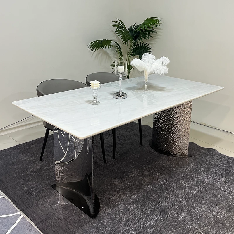 卡里冰玉巴西进口天然奢石现代简约轻奢餐桌高级感长方形家用饭桌